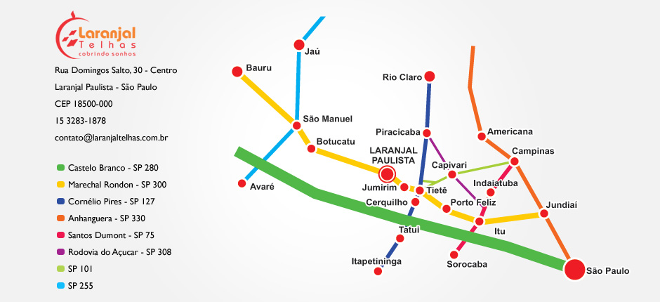 Mapa Geral da Região de Laranjal Paulista
